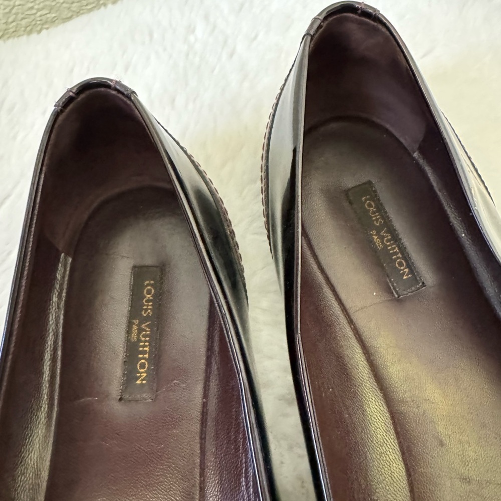Louis Vuitton Burgundy Patent Leather Loafer Flats - Picture 5 of 8